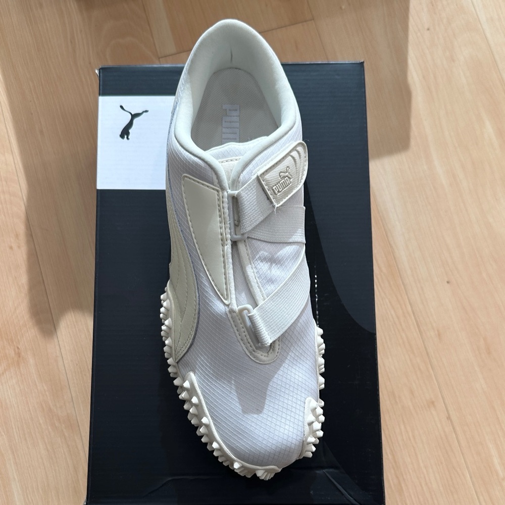 Puma White Textured Slip-On Shoes